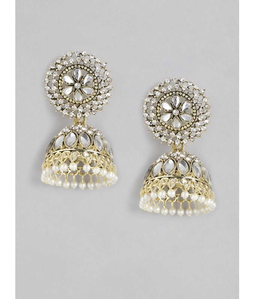     			Happy Stoning Shimmering Jhumka Earrings