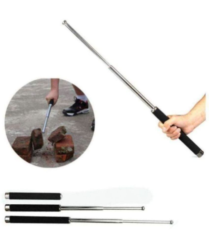 RANGWELL Self Defence Tactical Rod (Heavy Metal and Expandable) Iron Baton Folding Stick