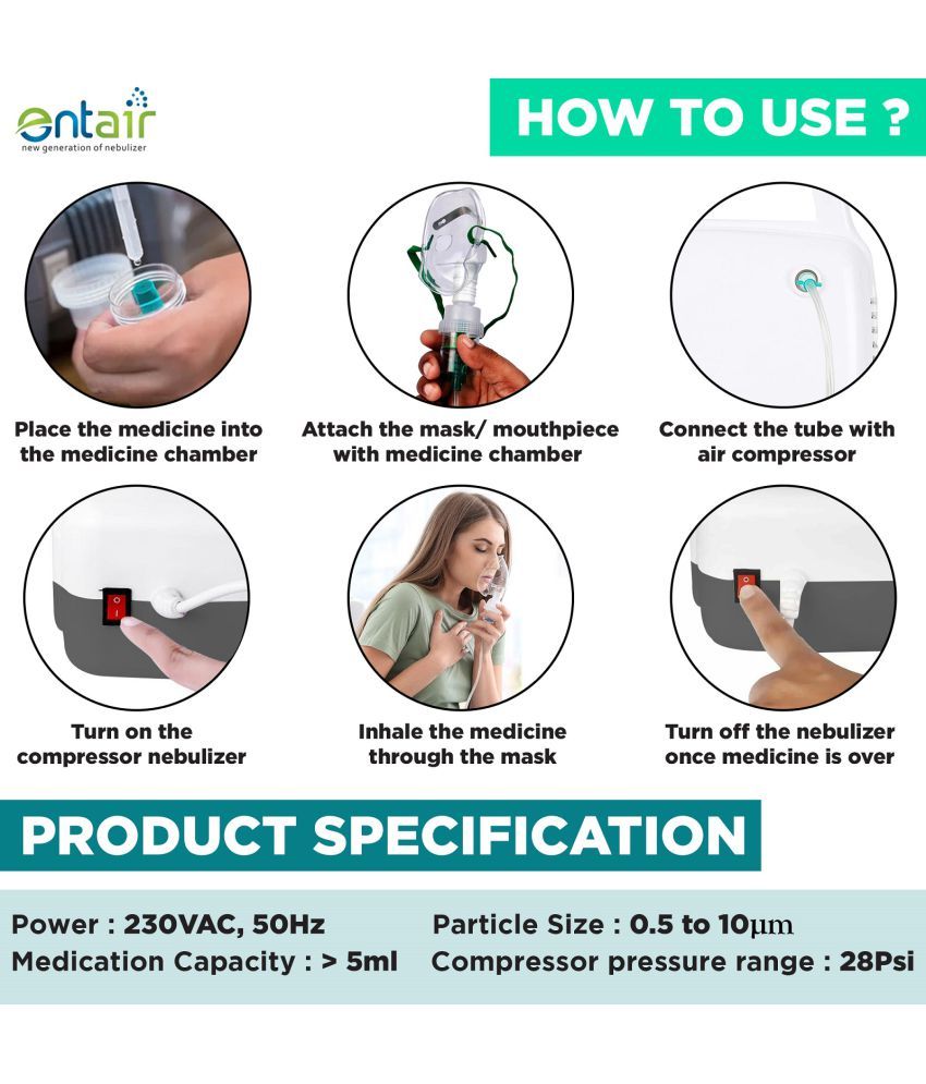 Buy entair CN01 Respiratory Steam Portable Compressor Nebulizer Machine