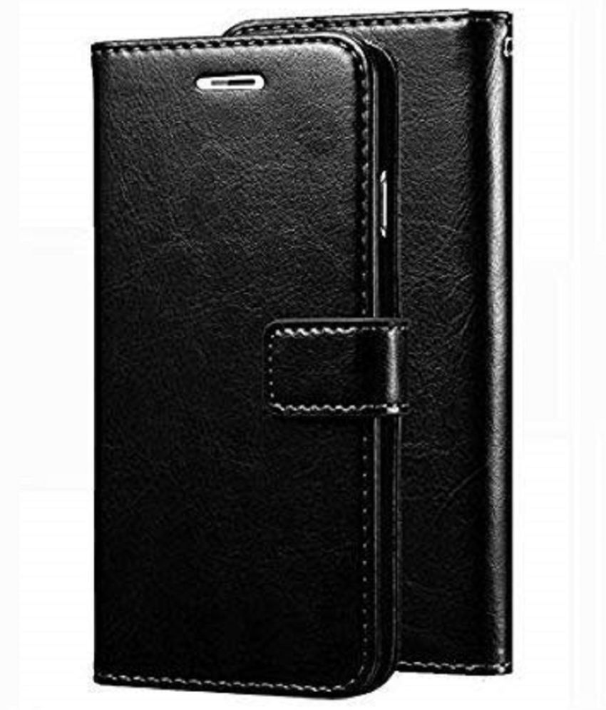     			Kosher Traders Black Flip Cover For Tecno Spark 7 Leather Stand Case