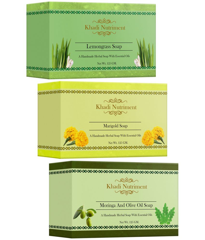 Nutriment Khadi Lemongrass Marigold And Moringa Soap 125 G Pack Of 3