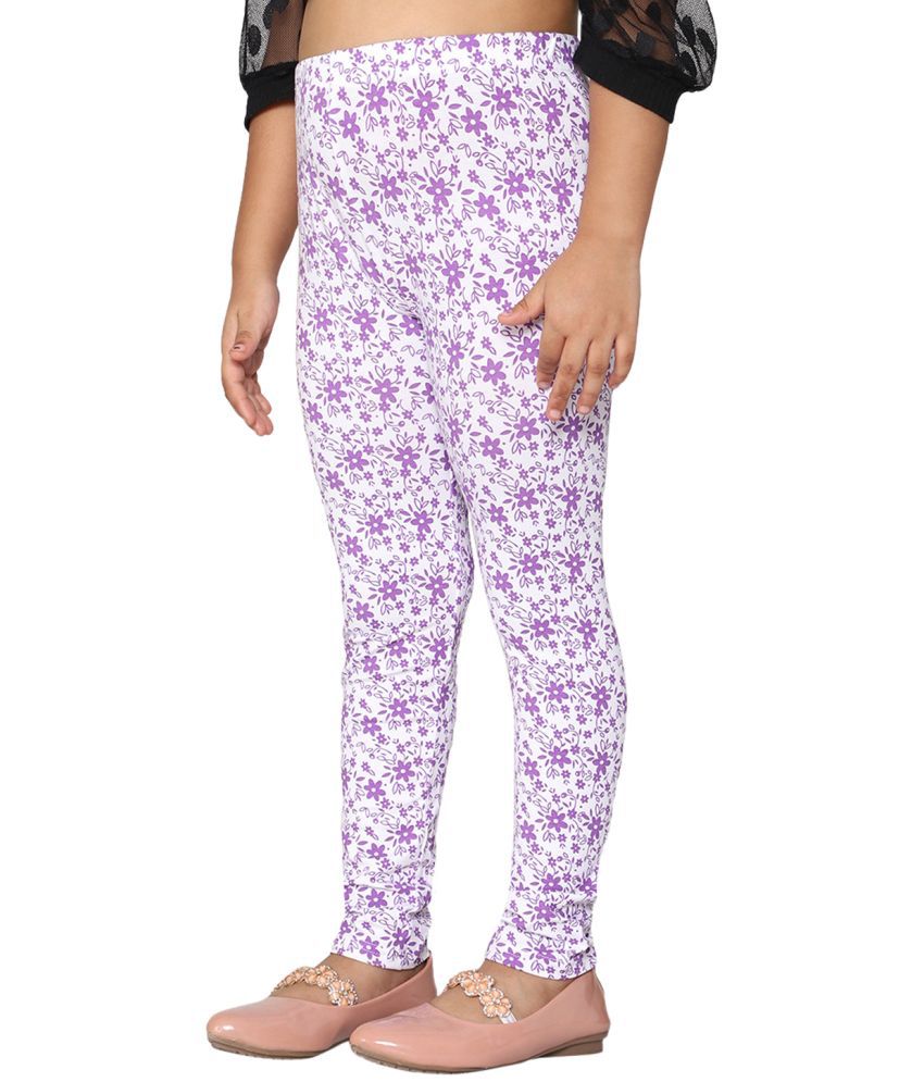     			2K KIDS Girls Ankle Legging Viscose All Over Printed  (Violet Flower,910Y) - Pack Of 1 (2KGALVAOP_VF_910Y)