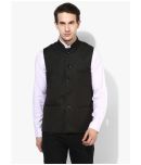 Hangup Black Cotton Blend Nehru Jacket