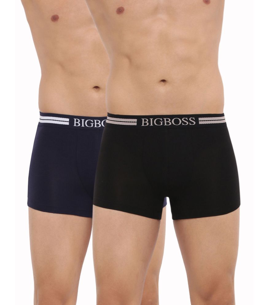     			Pack of 2 Dollar Bigboss Assorted Solid Cotton Blend Men Trunk