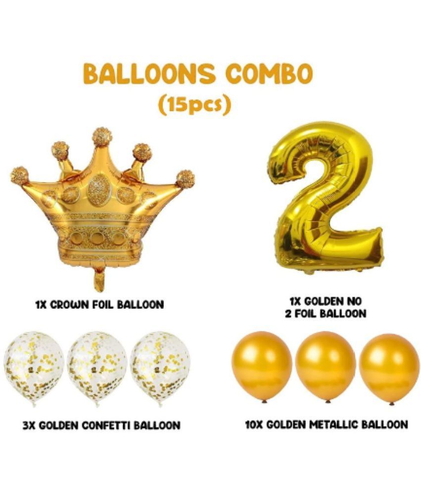 Blooms Mall 2nd Birthday Decoration Items For Boys Or Girls 15Pcs