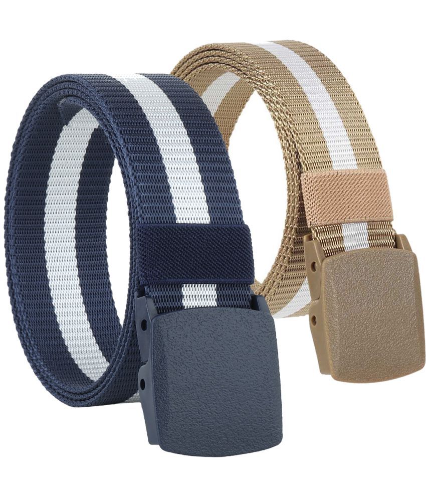     			Loopa Multi Nylon Casual Belt Pack of 2