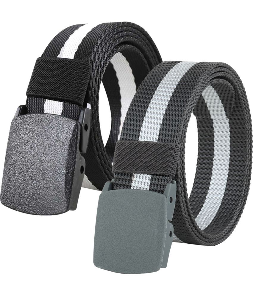     			Loopa Multi Nylon Casual Belt Pack of 2