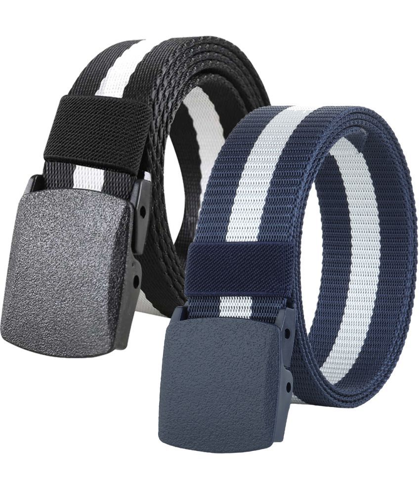     			SUNSHOPPING Multi Nylon Casual Belt Pack of 2