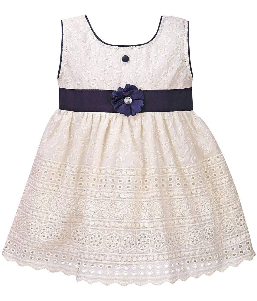     			little PANDA Baby Girl's Fit and Flare Knee Long Ivory Colored Dress