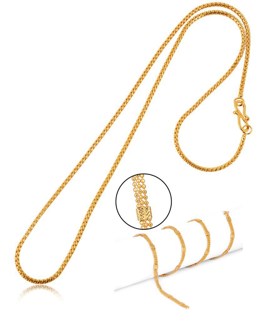     			AanyaCentric Combo of 2 Gold Plated 28inches Long Fashion Chain