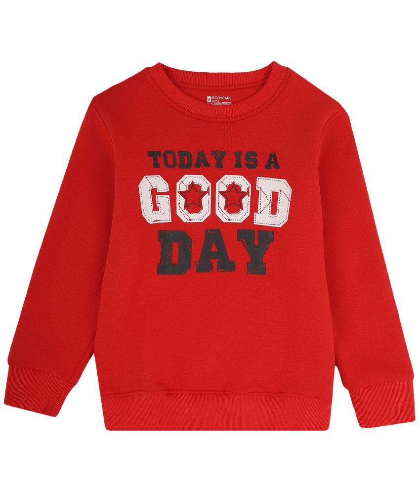     			BOYS SWEAT SHIRT ROUND NECK FULL SLEEVES SOLID RED POPPY