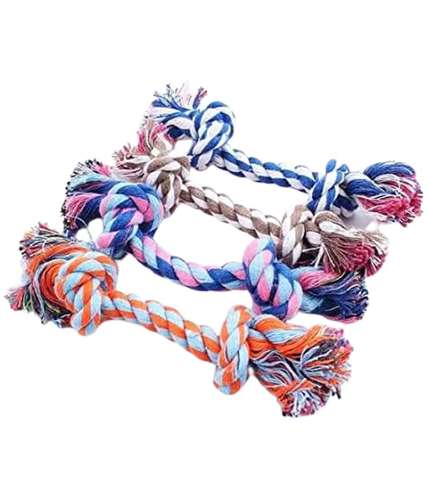     			KOKIWOOWOO Cotton Rope Toy 2 Knot  - Set of 4