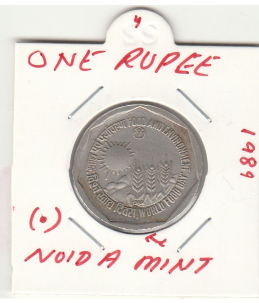     			NUMISMATTECLY  RARE AND COLLECTIBLE COMMOMORATIVE-ONE R.S-WORLD FOOD DAY-FOOD AND ENVIRONMENT -1989 -NOIDA- MINT-, METAL-COPPER NICKLE IN  EXTRA FINE CONDITION HIGHLY COLLECTIBLE ,WIGHT-6-GRAM. SIZE-26 MM,