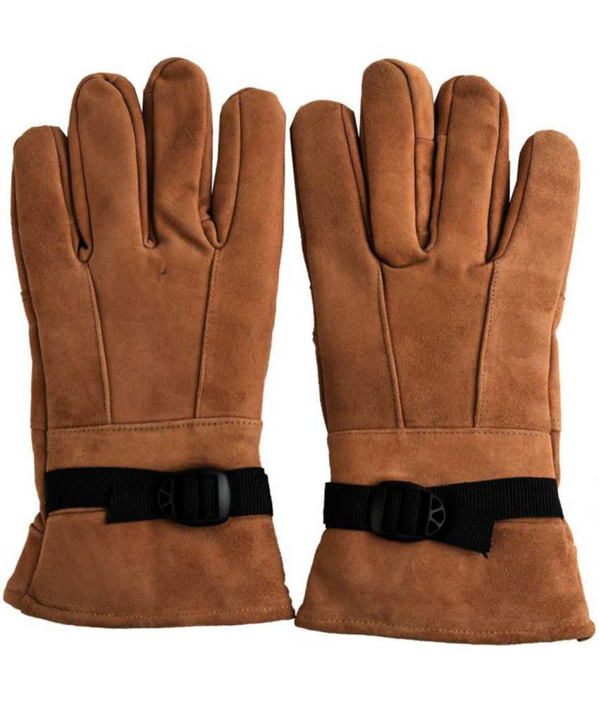     			Sunshopping snow and wind proof soft warm for riding, cycling & bike for men’s & women’s brown winter gloves.