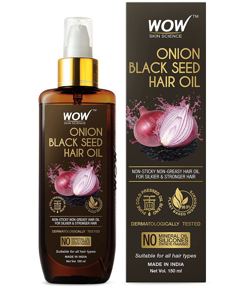     			WOW Skin Science Onion Hair Oil With Black Seed Oil Extracts - Controls Hair Fall - No Mineral Oil, Silicones & Synthetic Fragrance - 150 ml
