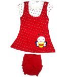 LITTLE PANDA Baby Girls Hoisery Top & Shorts ( Red )