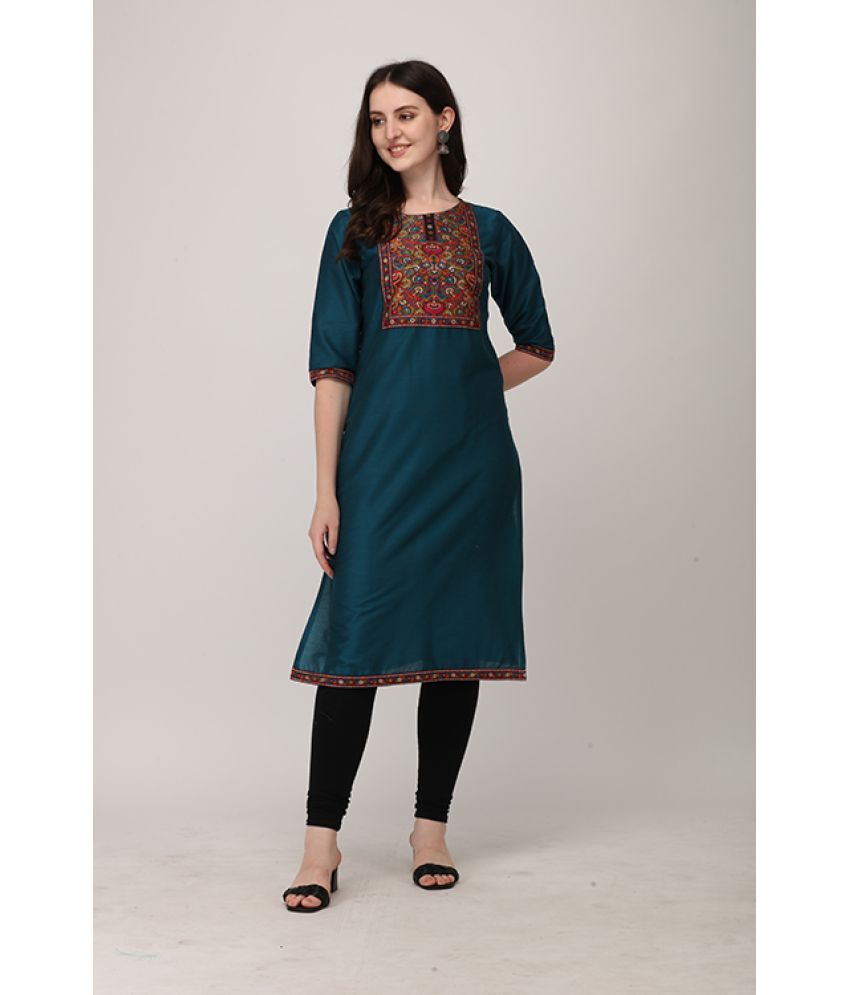     			Berrylicious - Blue Cotton Blend Women's Straight Kurti