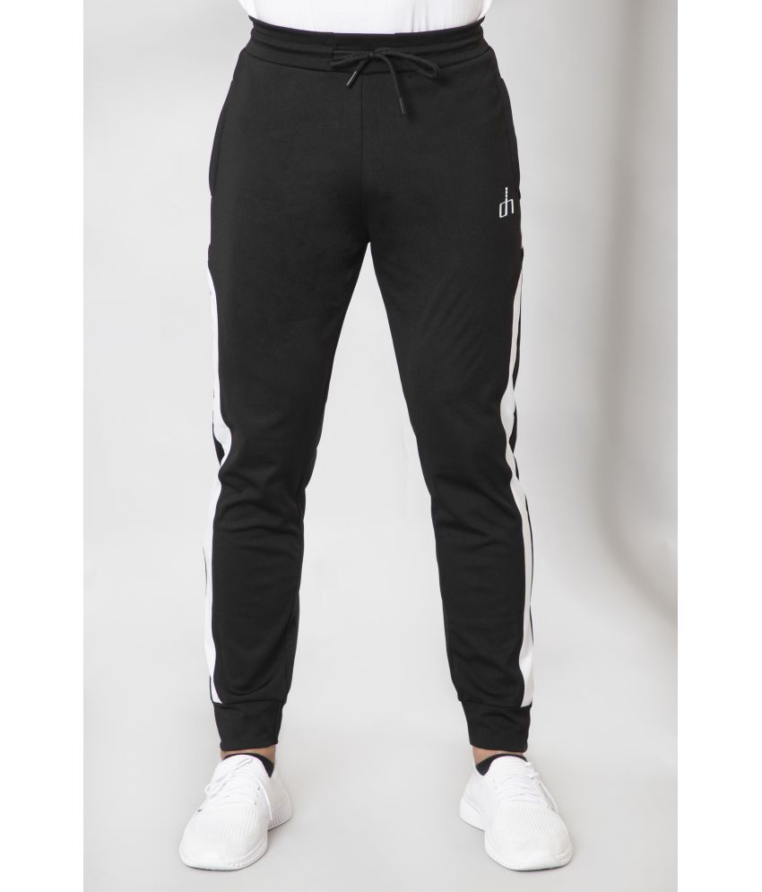 black polyester lycra joggers