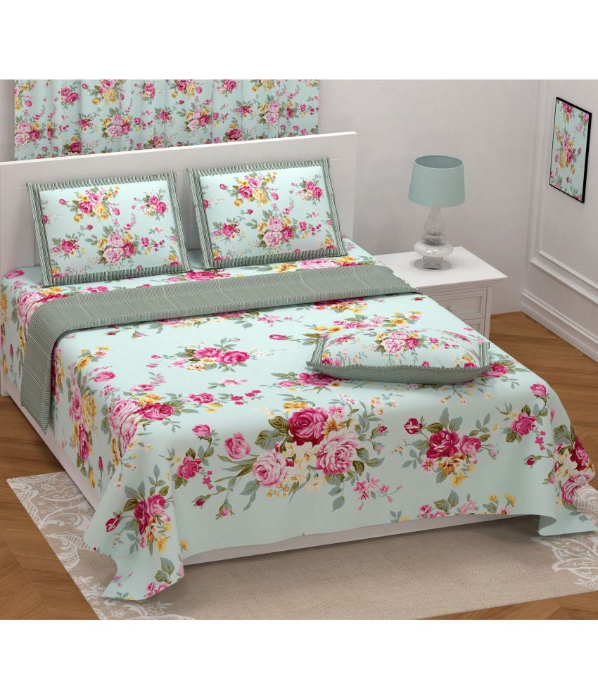     			Uniqchoice Cotton Double Bedsheet with 2 Pillow Covers ( 270 cm x 255 cm )