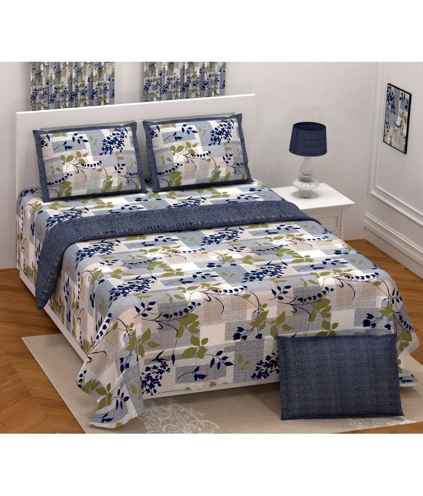     			Uniqchoice Cotton Double Bedsheet with 2 Pillow Covers ( 270 cm x 255 cm )