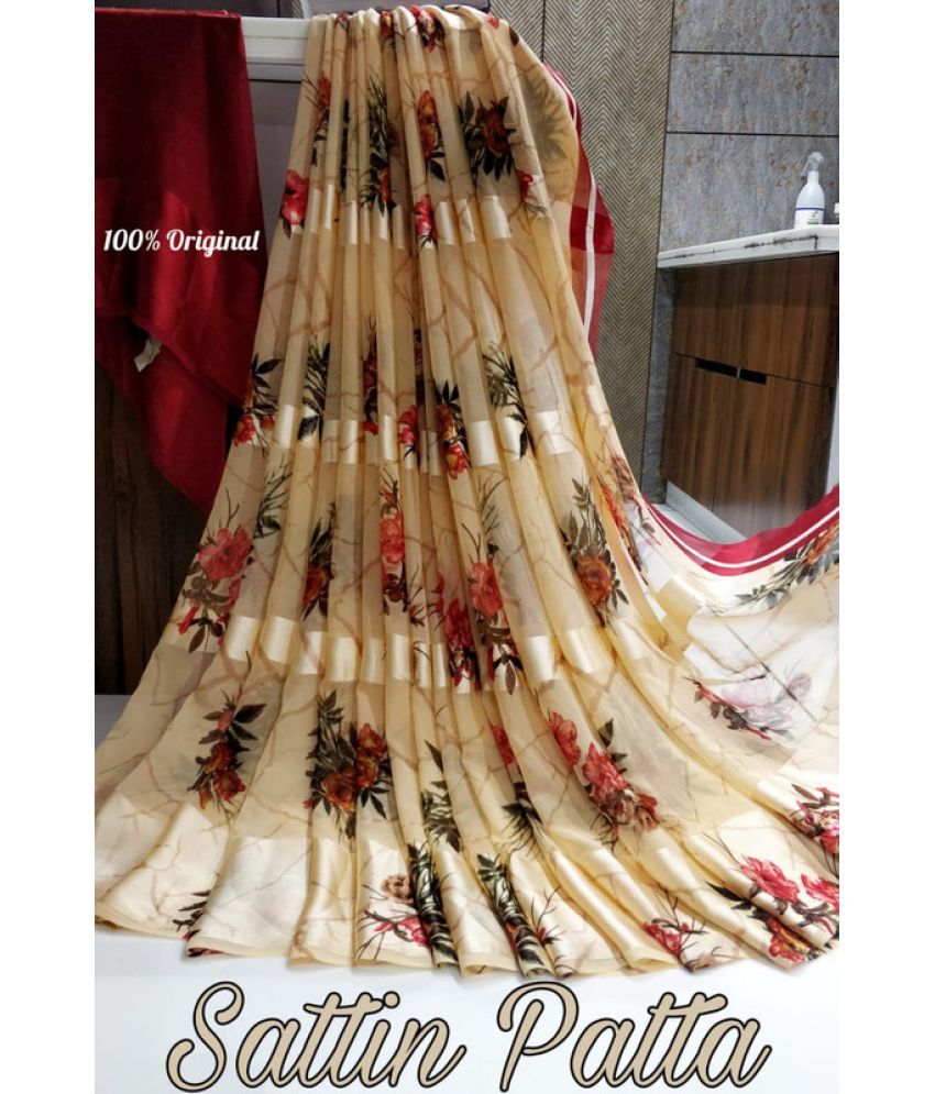     			Sitanjali Beige Georgette Saree - Single