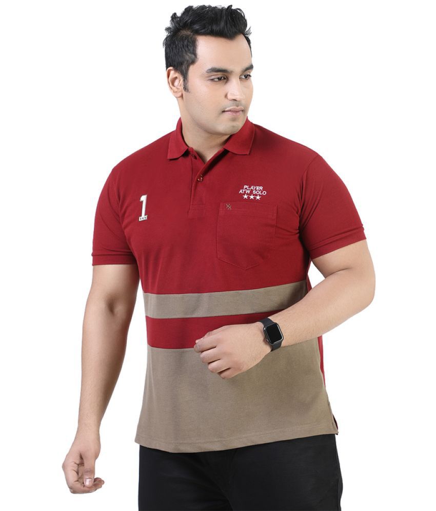     			Xmex - Burgundy Cotton Blend Regular Fit Men's Polo T Shirt ( Pack of 1 )