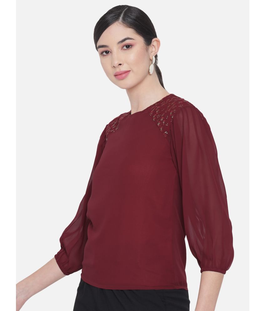     			ALL WAYS YOU Polyester Regular Tops - Red Single