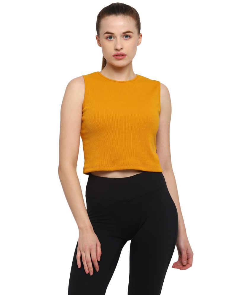     			OFF LIMITS Mustard Poly Spandex Tees - Single