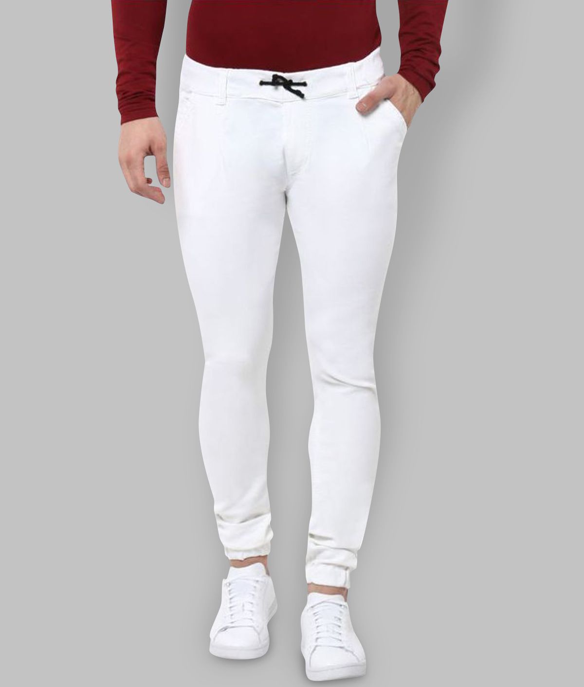     			Urbano Fashion - White 100% Cotton Slim Fit Men's Jeans ( Pack of 1 )