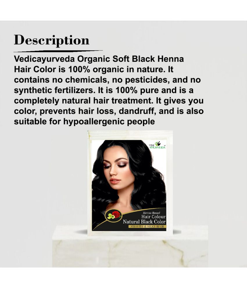 Buy VEDICAYURVEDA Permanent Hair Color Black Black 10 g Online at Best ...