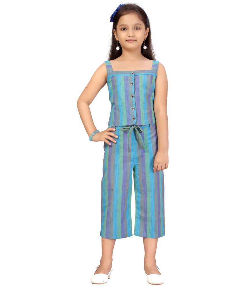     			Aarika Girls Blue Color Striped Pattern Top and Pant (DDR-158-BLUE-28)