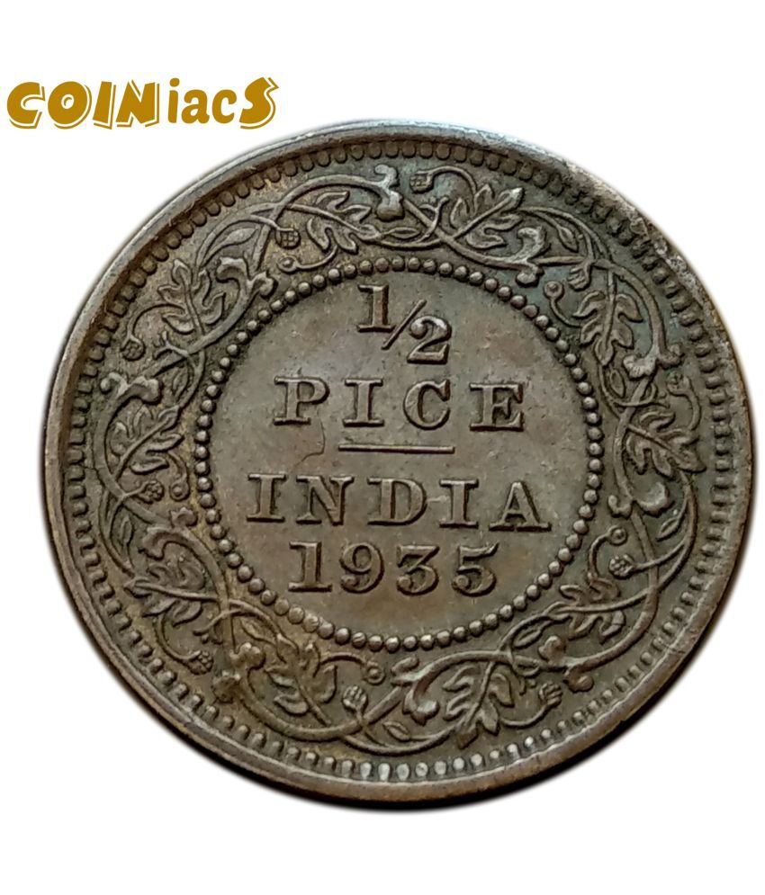     			1/2 Pice George V King & Emperor 1912-36 Copper Coin, Collectible Grade, British India Uniform Coinage