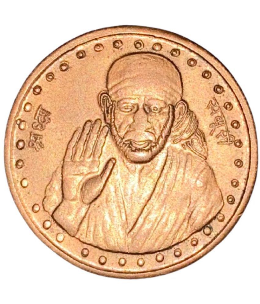     			EXTREMELY RARE SAI BABA JI EAST INDIA COMPANY UK ONE ANNA 1835 VERY RARE BIG POOJA TOKEN