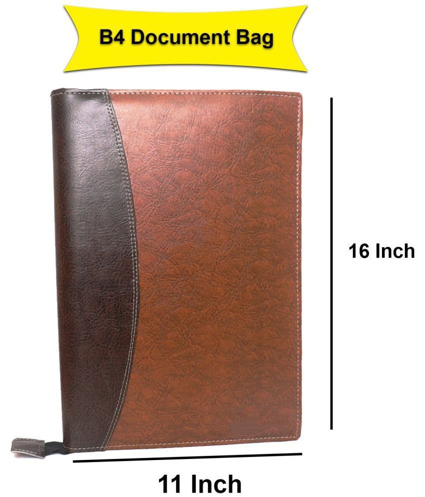     			Kopila B4 Premium PU Leather 20 Leefs Document Bag File Folder Set of-1