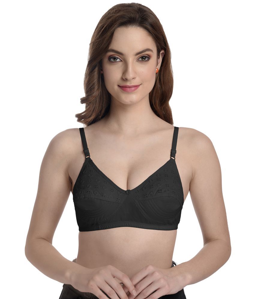     			Madam Cotton Non Padded Women's Everyday Bra ( Black )