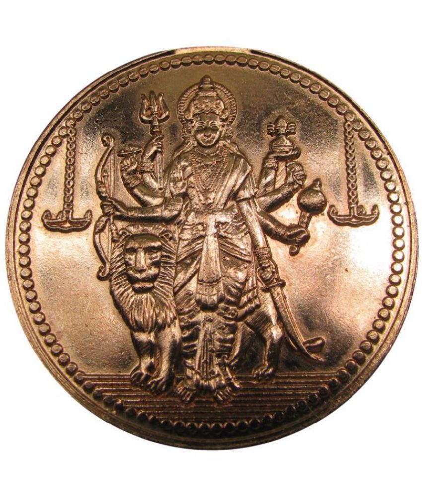     			OLD RARE SRI KANAKA DURGA MATA PUJA COIN E I COMPANY HALF ANNA GOOD LUCK COIN Antique Coin