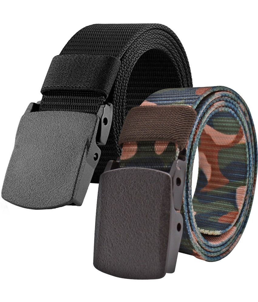     			Loopa Multi Nylon Casual Belt Pack of 2