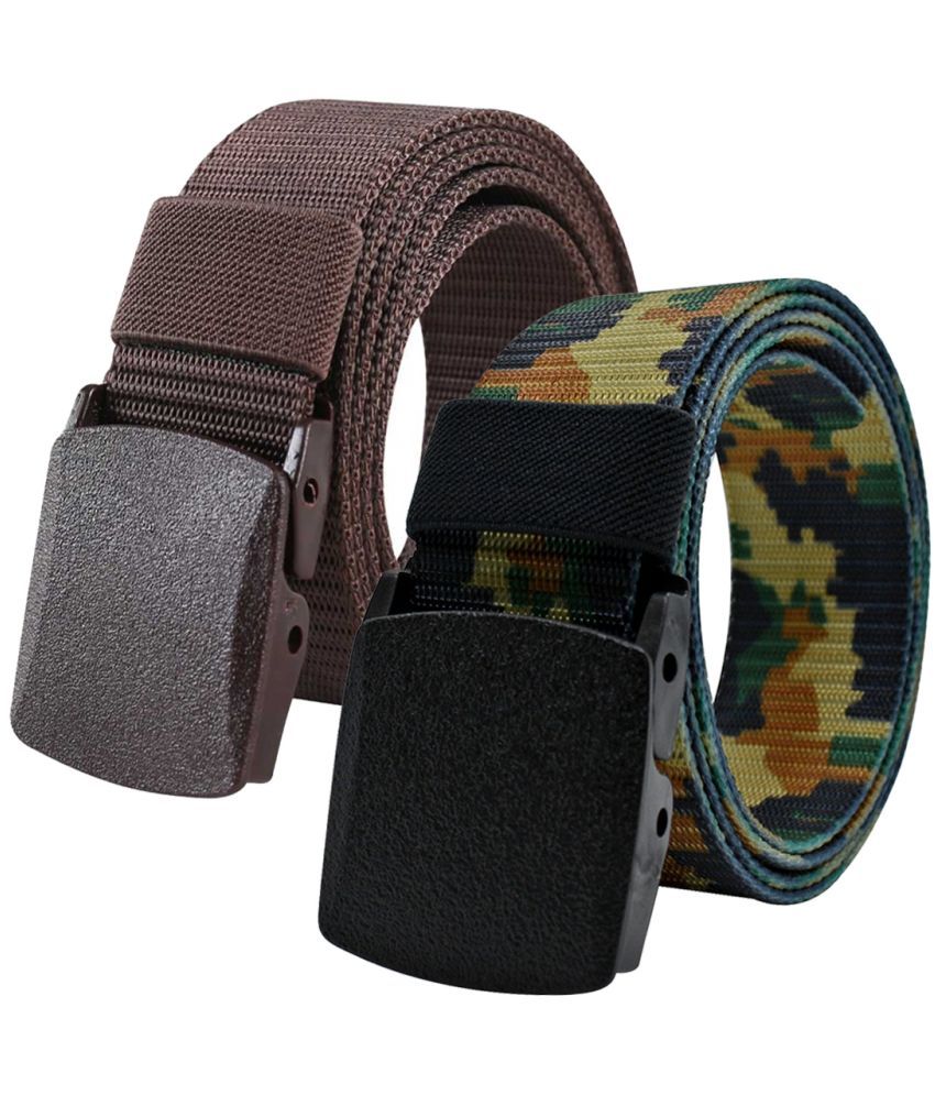     			Loopa Multi Nylon Casual Belt Pack of 2