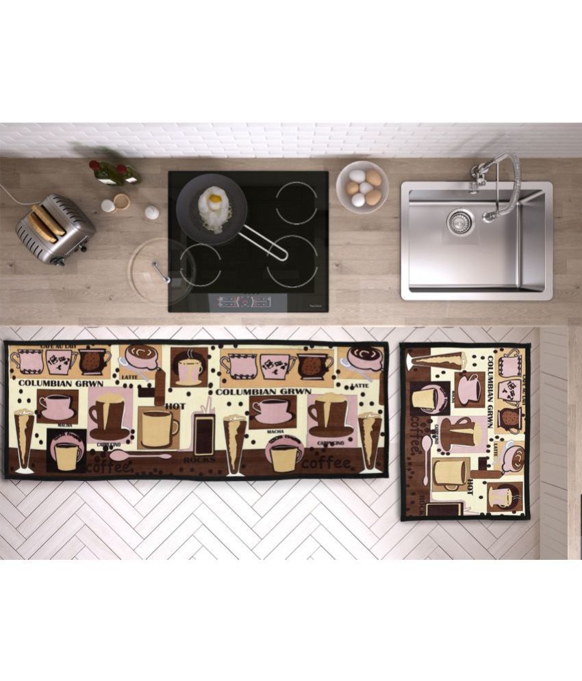    			AAZEEM Kitchen Floor Mat & Runner with Anti Skid Backing, Set of 2 (45 x 135 & 45 x 60 cm)