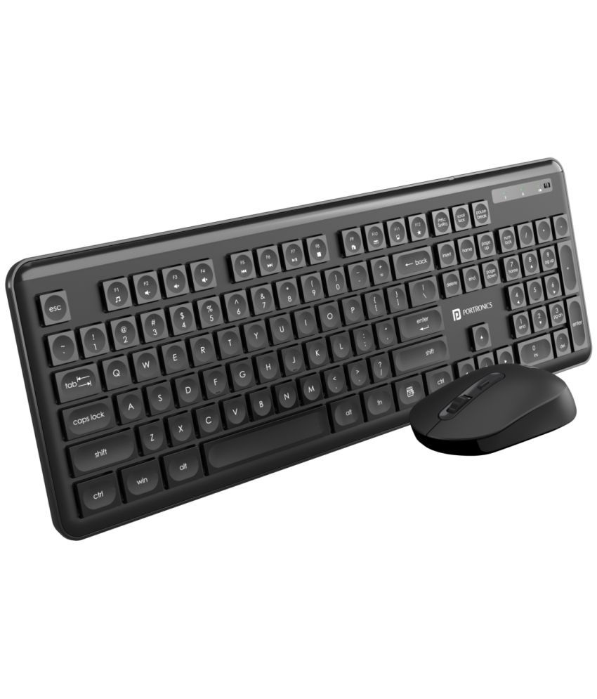     			Portronics Key 4 Combo:Wireless Keyboard & Mouse ,Black (POR 1404)