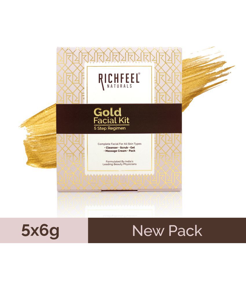     			Richfeel Gold Facial Kit 5x50 G for Brightening & Glow
