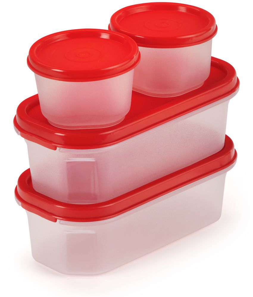     			Oliveware Polyproplene Red Dal Container ( Set of 1 )