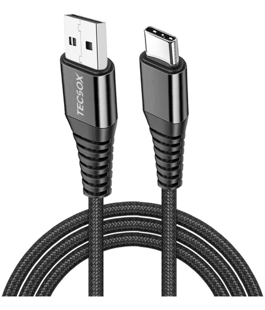     			Tecsox Braided Type C Charging & Data Cable- (Upto 5A) Black-1 Meter