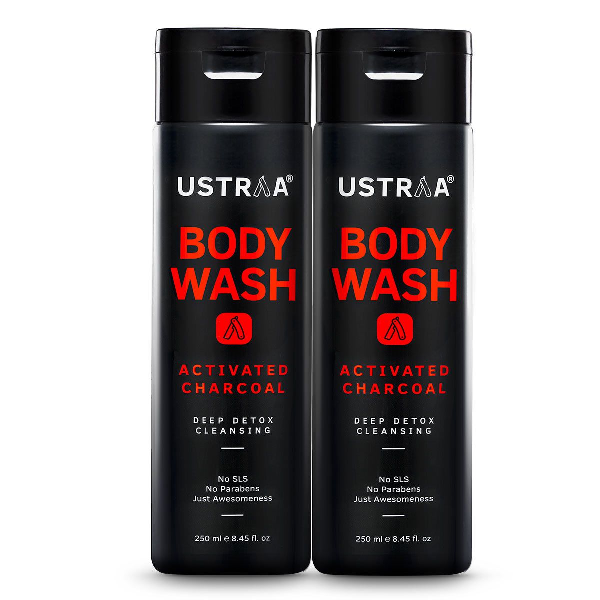     			Ustraa Body Wash-Activated Charcoal - 200ml Each (Pack of 2)