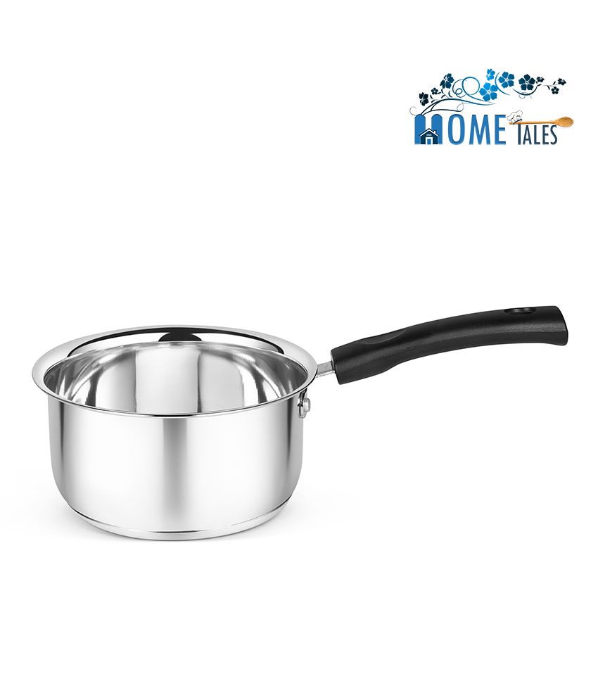 HOMETALES Stainless Steel Saucepan, Sandwich Bottom, Induction Compatible  (1500ml)