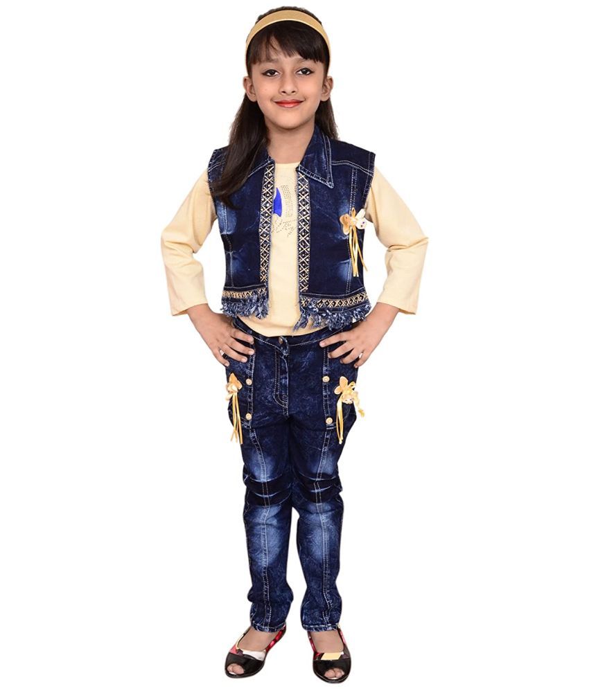     			Cherry Tree Girls Top Jeans and Jacket Set