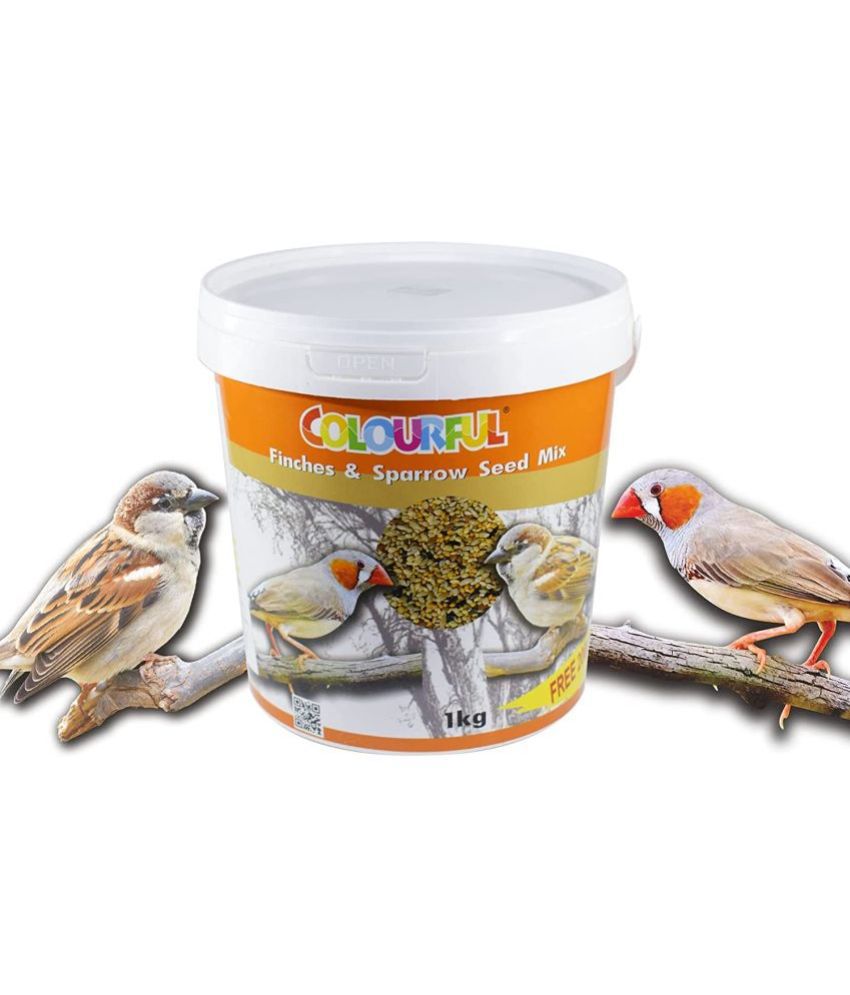     			COLOURFUL - Small Birds Finches & Sparrow Seed Mix 1000g + Free 200g