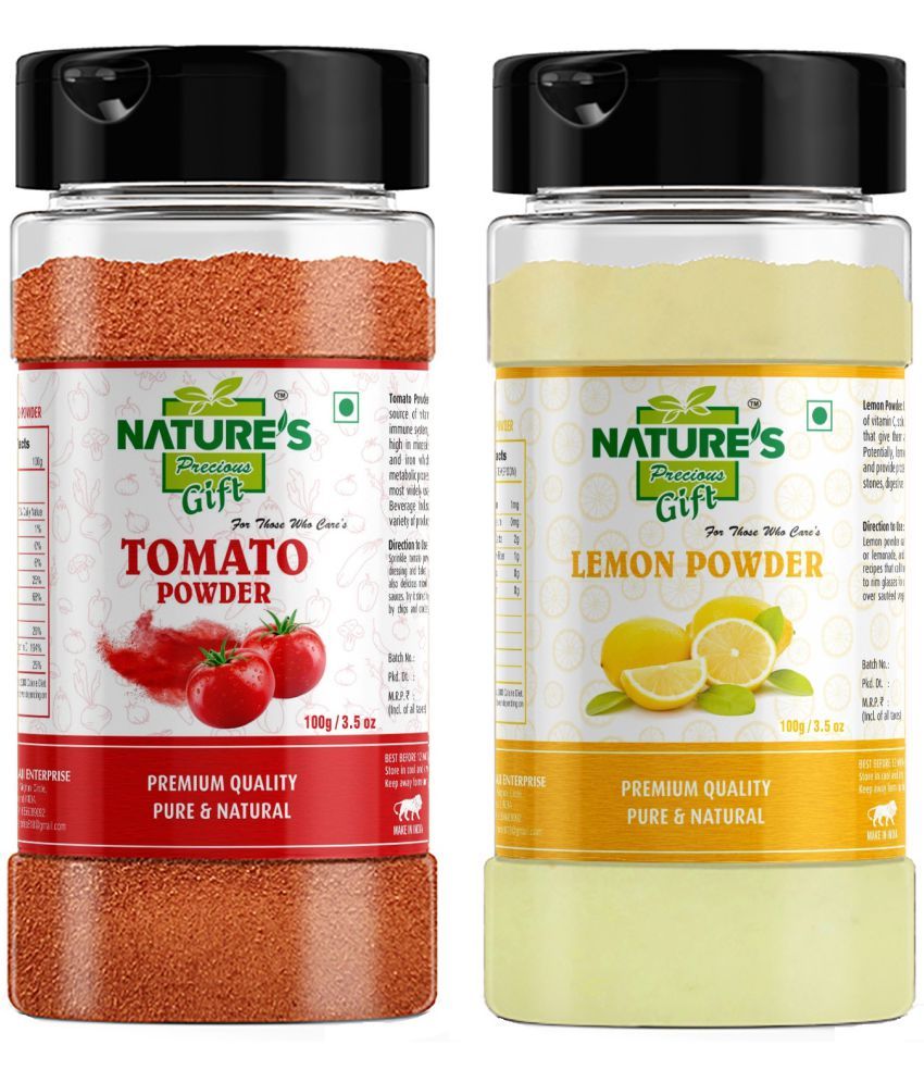     			Natures Gift Tomato Powder & Lemon Powder - 100 gm Each / 3.5 Oz Spice Jar - Spray-Dried | Ready to Use Powder 200 gm Pack of 2