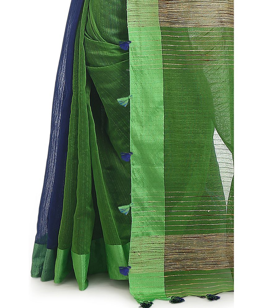 ABRITA Blue,Green Ahimsa Silk Saree Buy ABRITA Blue,Green Ahimsa
