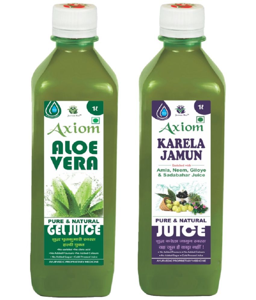     			Axiom Karela Jamun 1000 ml + Aloevera Juice 1000ml, Ayurvedic Juice Combo Pack